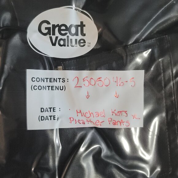 Michael Kors Pants Womens XL Black Pleather Flare Pockets High Waist Stretch - Picture 13 of 13